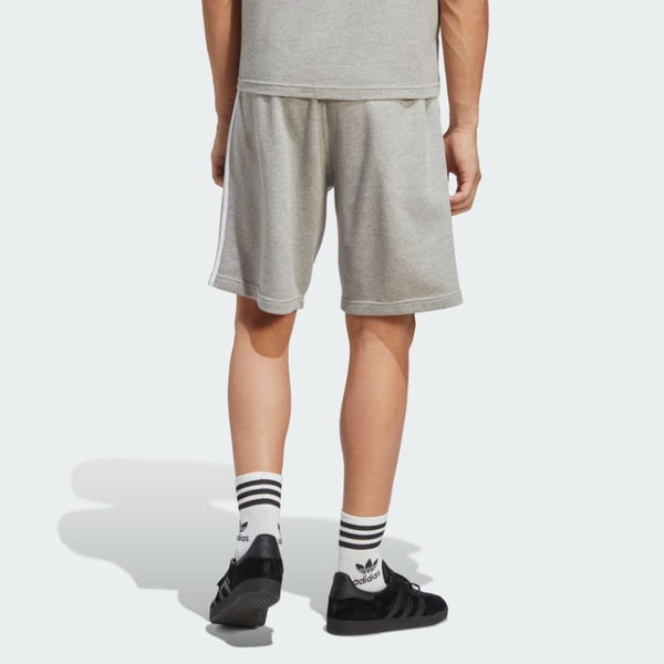 Adidas grey best sale 3 stripe shorts